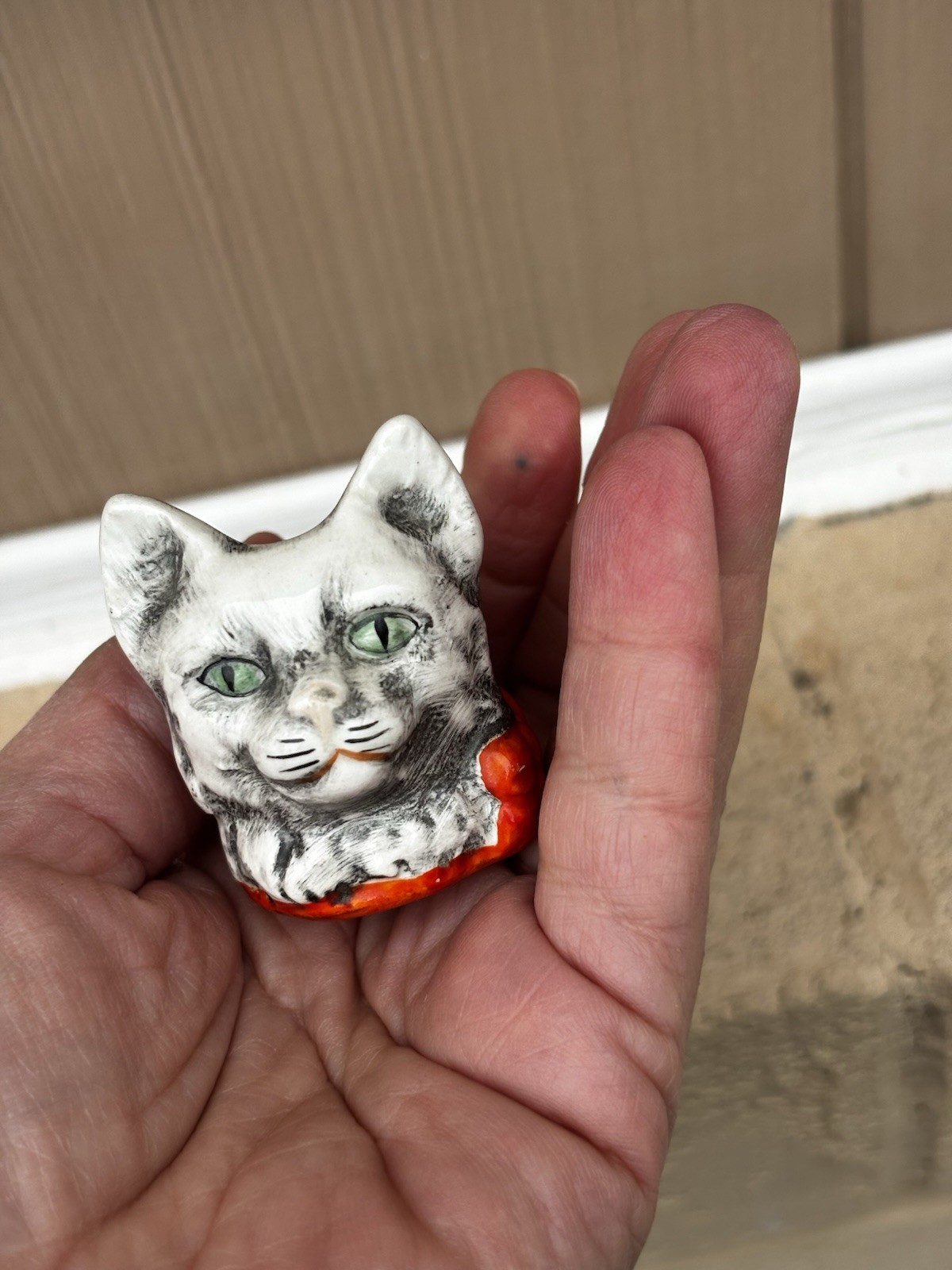 Vintage Goebel Miniature Cat Had Cup Germany Bee Marks