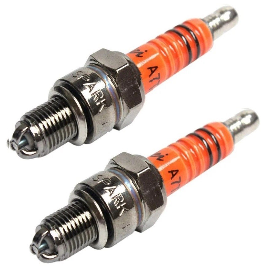 2 PK A7TC 3 Electrode Spark Plug Chinese Quad ATV Dirt Pit Bike 50 70 90 110 125