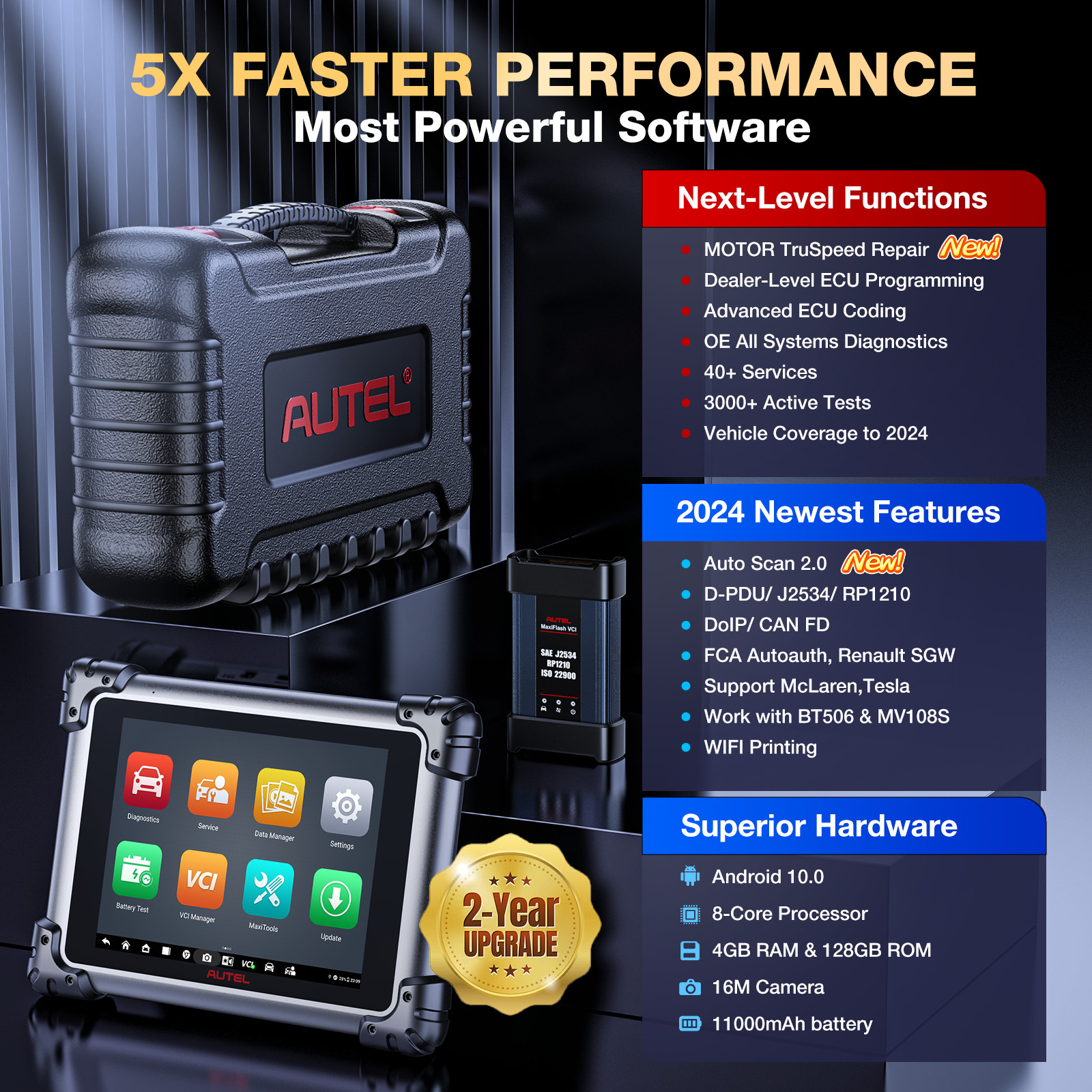 2025 Autel MaxiSys Elite II PRO As MS909 Diagnostic Scan Programming Key Coding