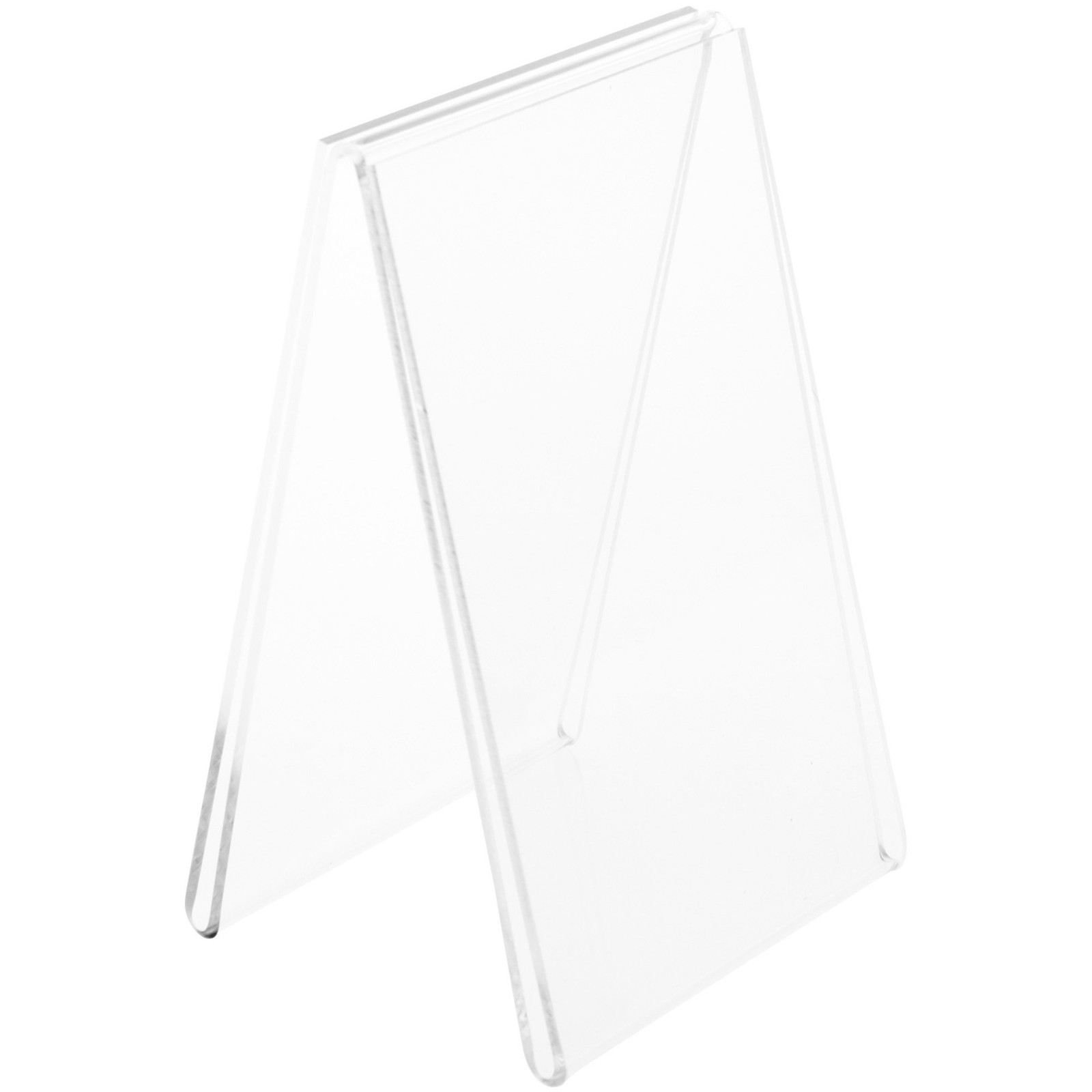 Plymor Clear Acrylic A-Frame Holder for 2 Signs or Photo, 5.5" H x 3.5" W x 3" D