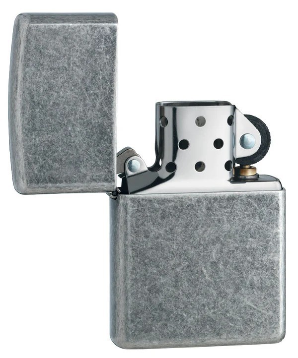 Zippo 121FB Classic Antique Silver Plate Windproof Pocket Lighter New