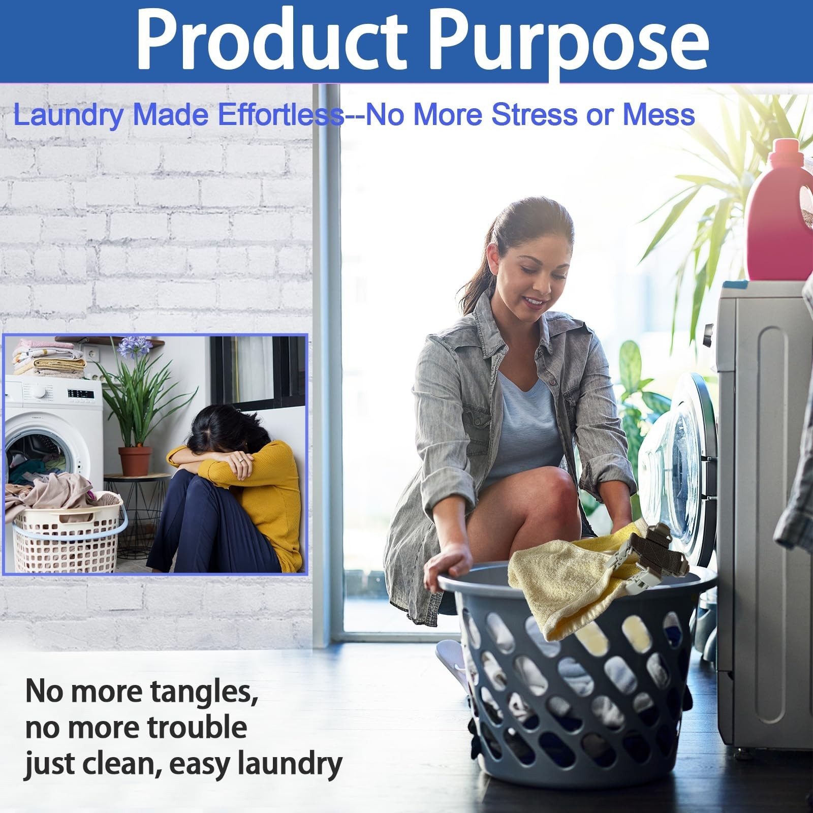 2 Pack Bed Sheet Detangler Reduces Laundry Tangles Keep Bed Sheets/Duvet Cove...