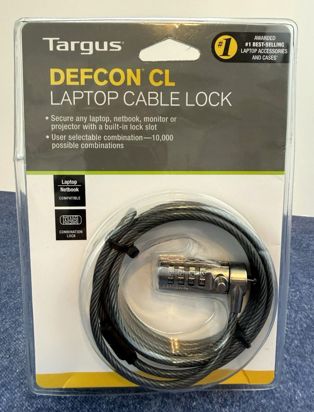 Targus - DEFCON CL ~ Laptop Cable Lock ~ Combination Lock ~ PA410U1 ~ New