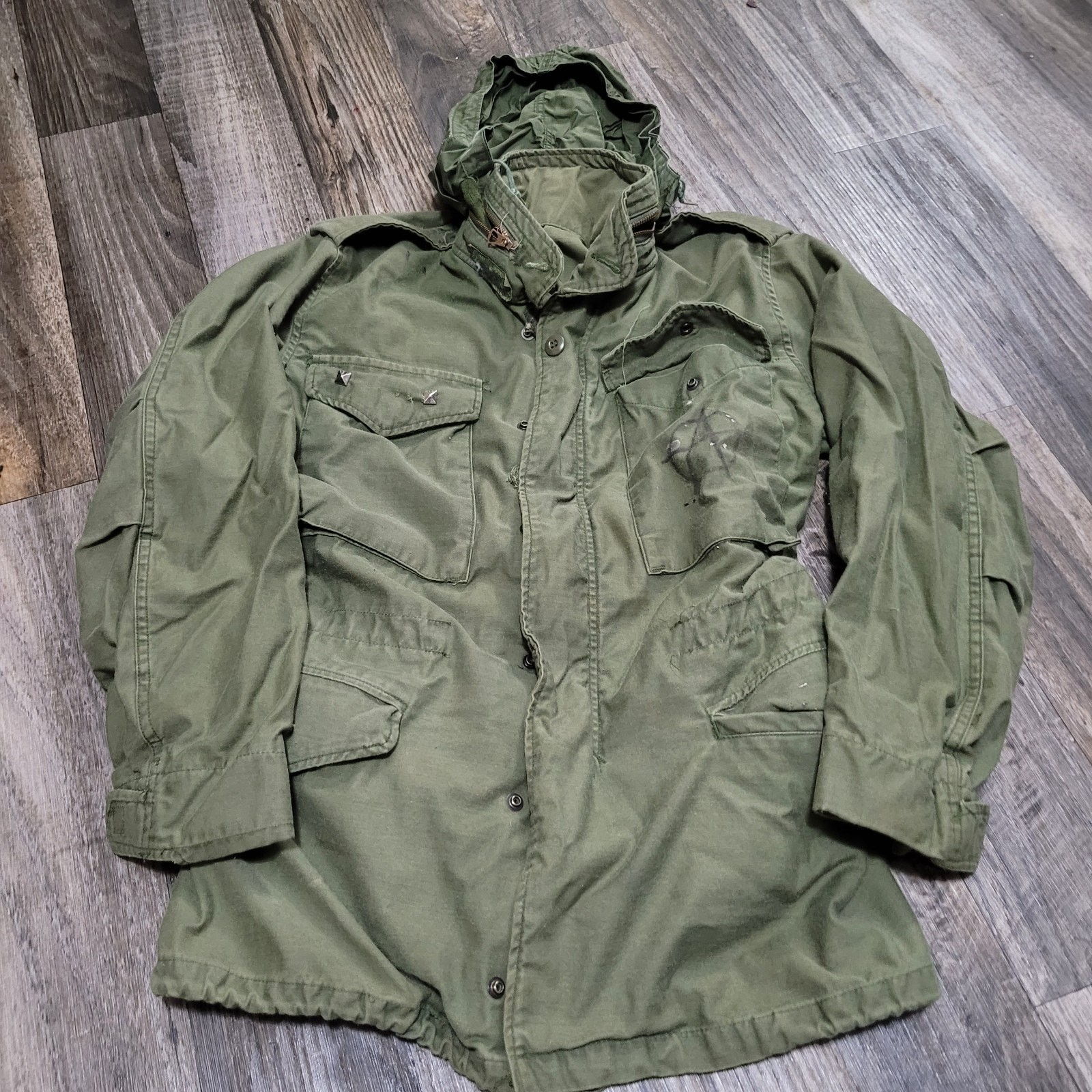Vtg '80s US Army M-65 Field Jacket Men's X-Small OG-107 Cold Weather Coat XS