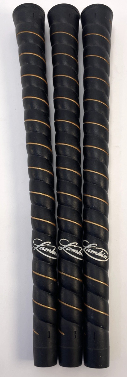 Lot of 3 x Lamkin Perma Wrap Classic Standard Grip Black Gold - New Old Stock