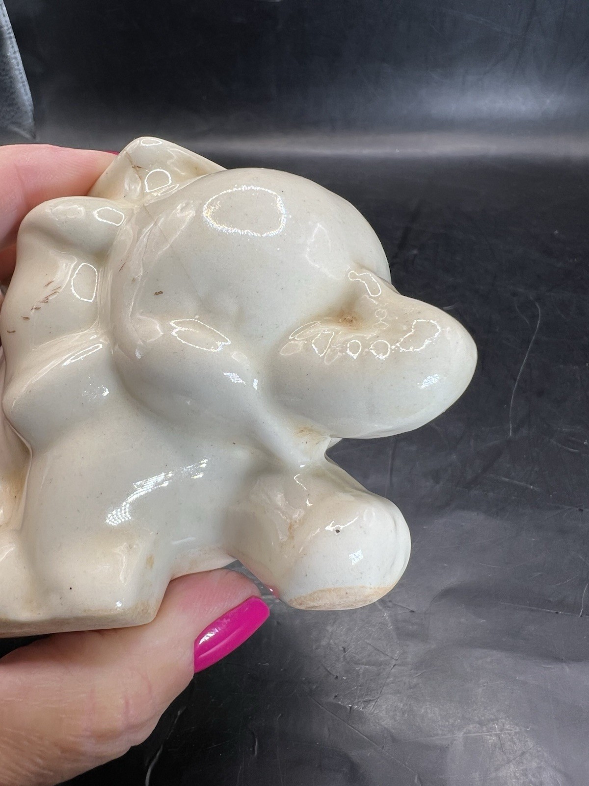 Vintage Small White Elephant Planter 3” Tall READ
