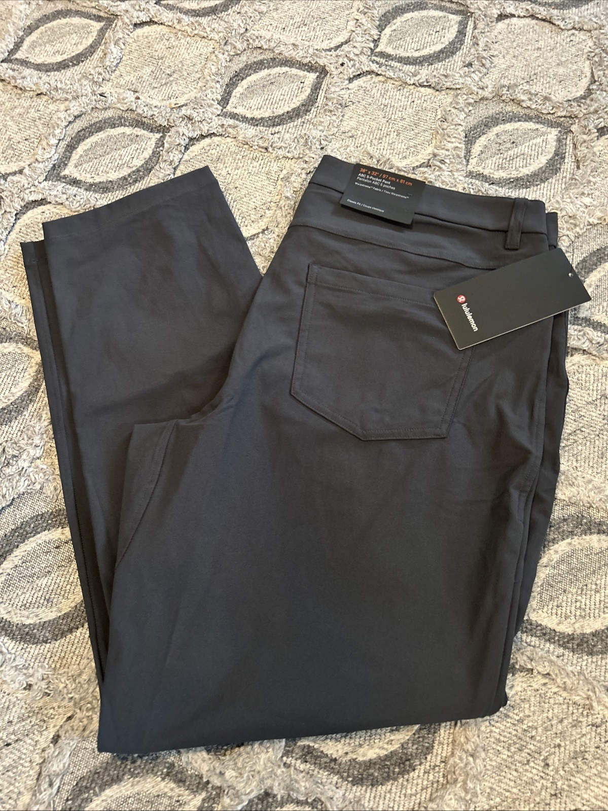 Lululemon ABC Classic-Fit 5Pkt Pant Warpstreme Obsidian Size 38x32 LM5AO1S