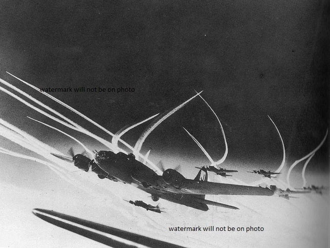 Formation of B-17 Bombers over Germany 8"x 10" World War II Photo Picture #202