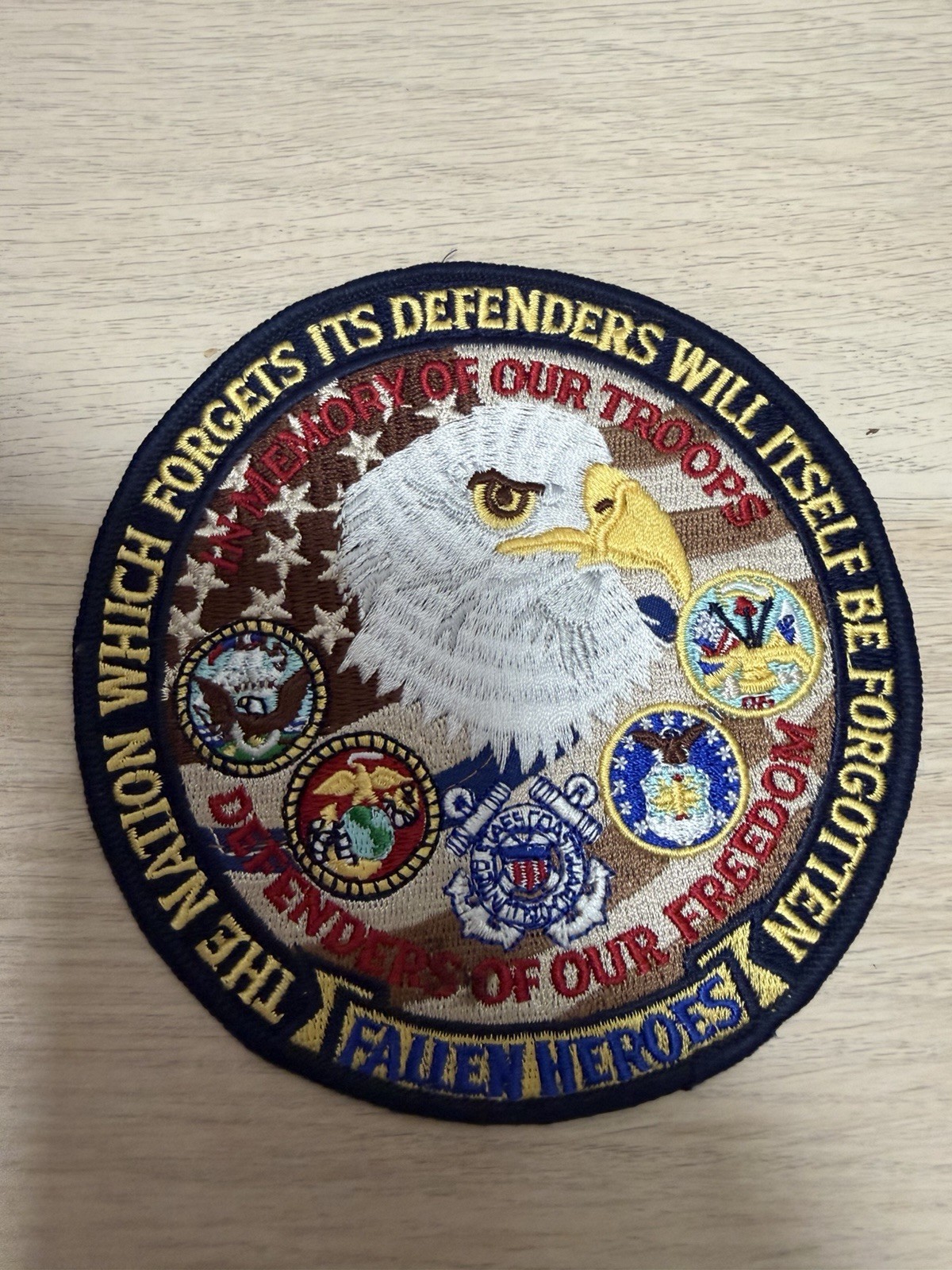 Fallen Heroes Defenders of Our Freedom 4 3/4" Embroidered Patch