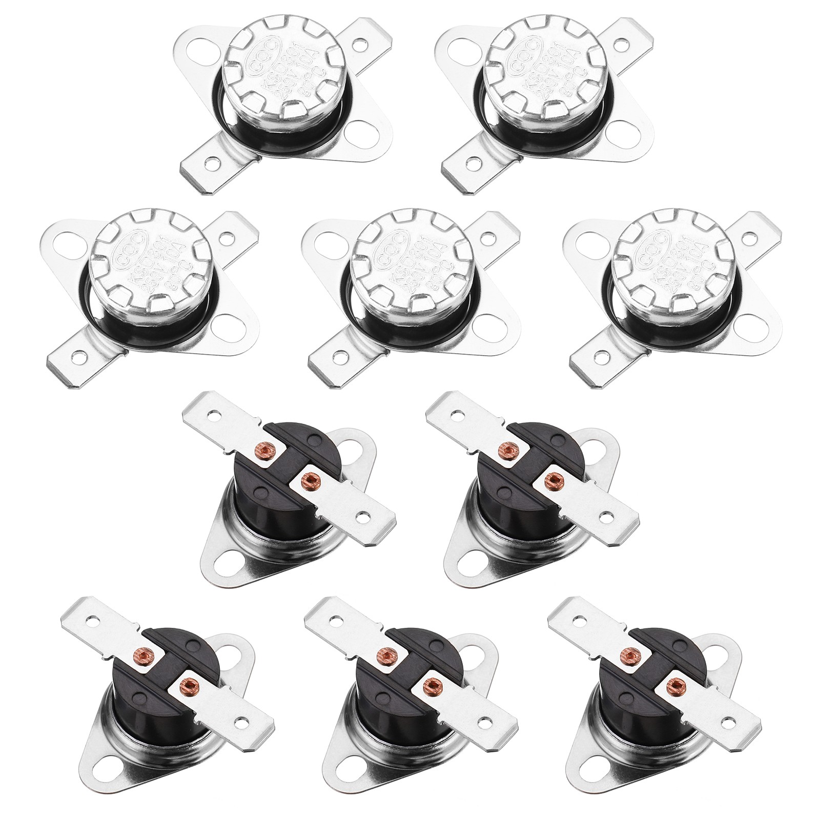 Temperature Control Switch Thermostat 90°C 10A N.C 6.3mm Pin 10pcs