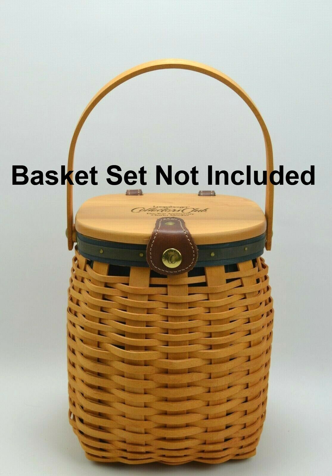 Longaberger 2002 CC Five Year Anniversary Basket Collectors Club Stripe Liner