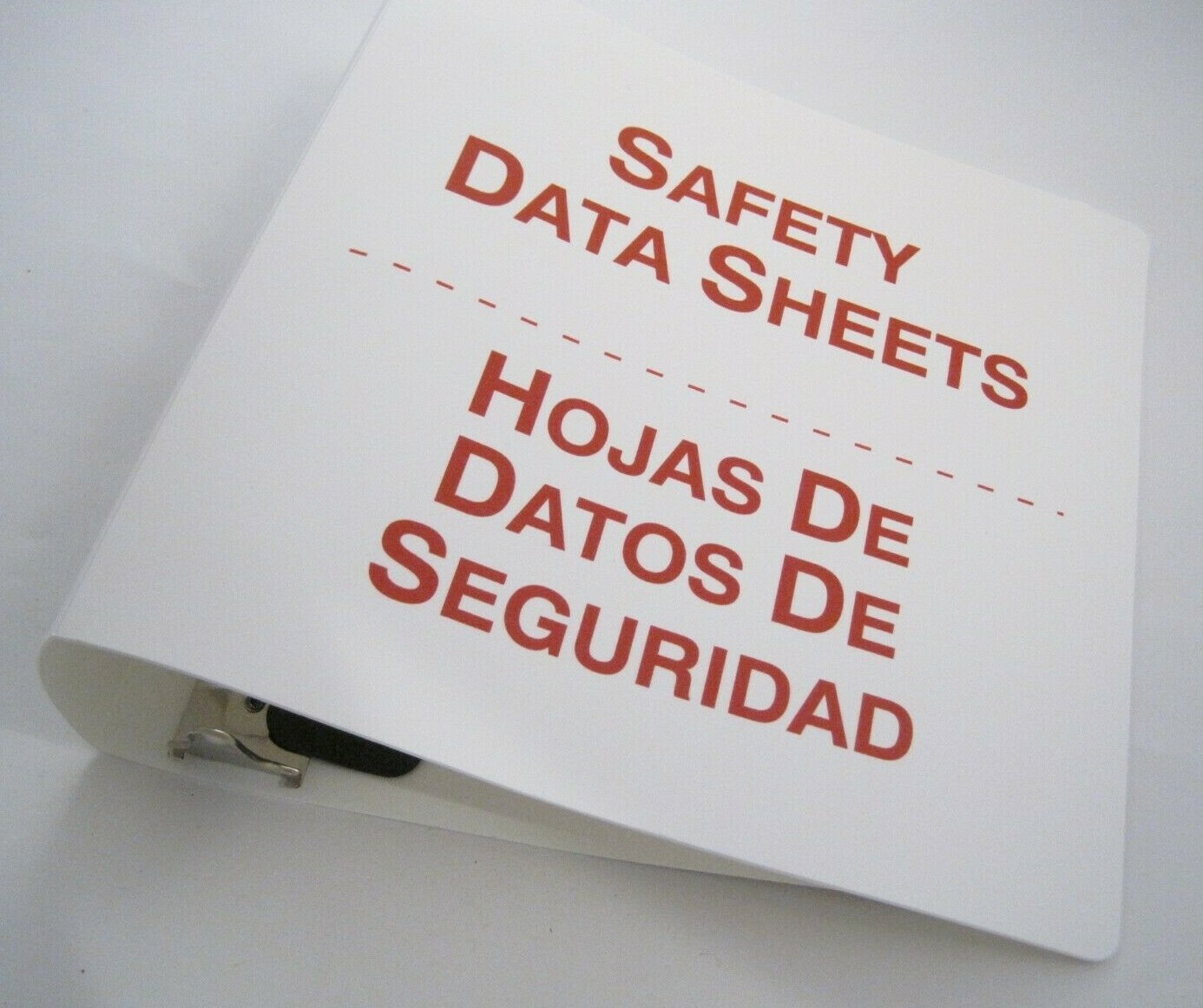 ACCUFORM Bilingual SDS Safety Data Binder 3" Ring 12" H - Red/White - 36" Chain