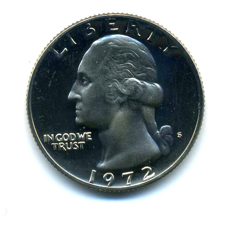 1972 S GEM BU PROOF WASHINGTON QUARTER BRILLIANT UNCIRCULATED US/PF/PR COIN#7164