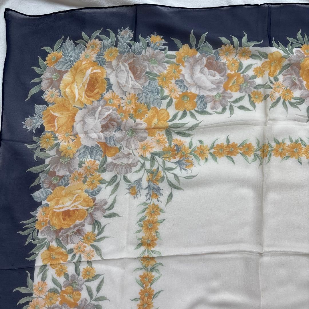 Yves Saint Laurent Silk Scarf Floral Print Fashion Accessory Excellent Quality