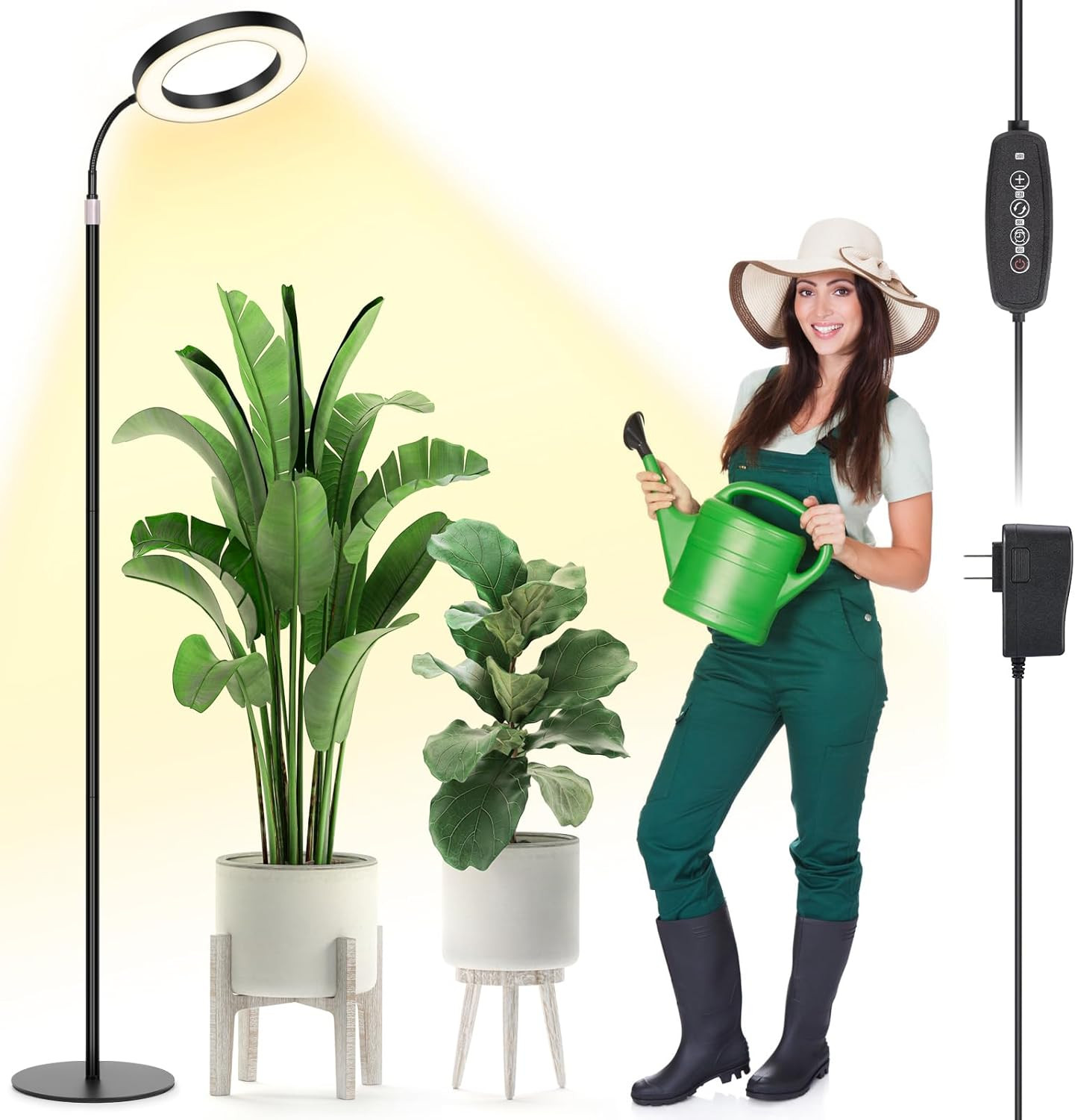 Grow Light with Stand for Indoor Plants, Adjustable Height up to 68", Full Spect