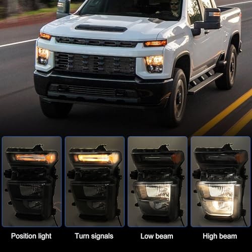 Halogen Headlight Assembly Pair Compatible with Chevy Left Driver Side