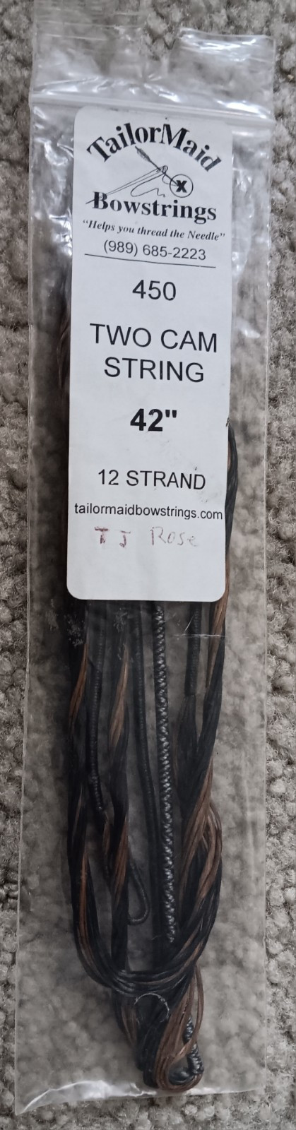 New Tailormaid Bowstring Two Cam String 42" Length 12 Strand!