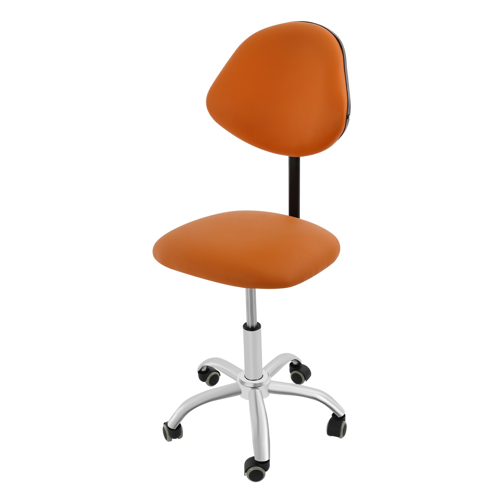 Adjustable Saddle Swivel Chair Ergonomic Rolling Stool w/ Backrest for Office