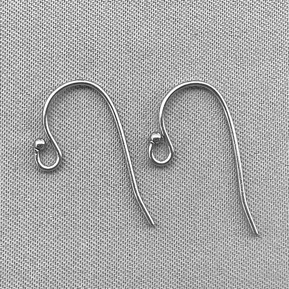 French Hook Ball Earwires 20x10mm 21ga Stainless Steel Q10 Pair Per Pkg