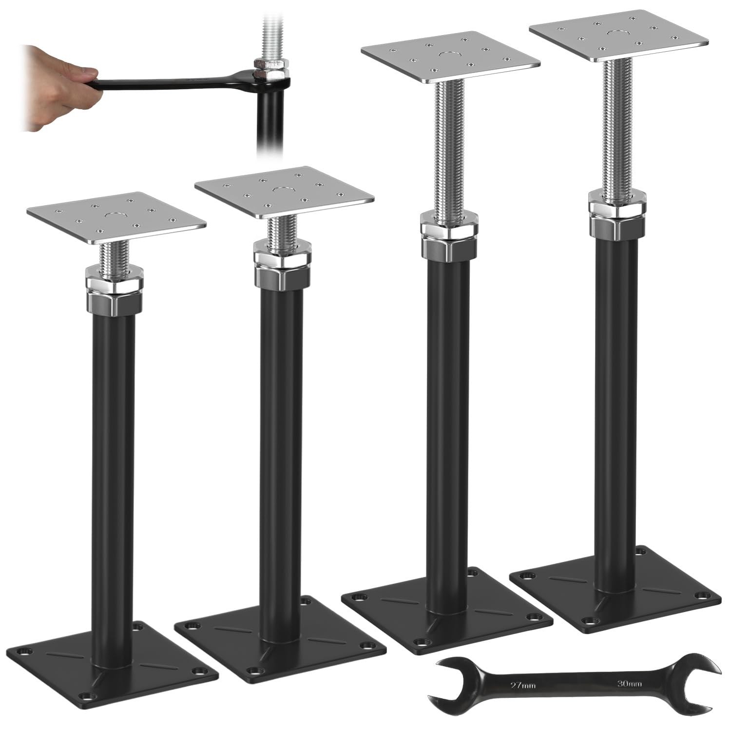 4PCS House Joist Jacks for Leveling, 11" - 16" Height Adjust Range, Adjustabl...