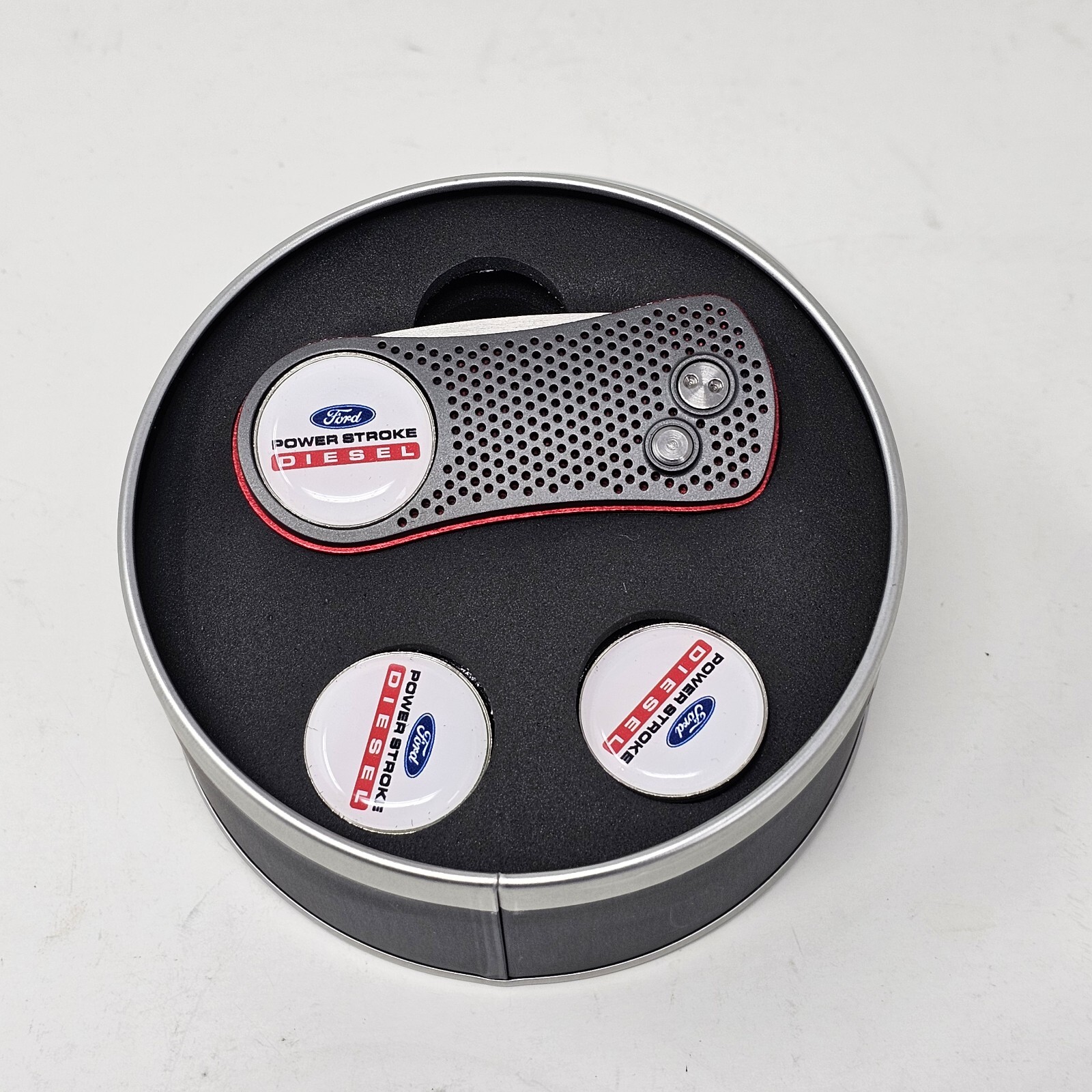 Pitchfix Golf Switchblade Divot Tool Hybrid Gift Set Ford Powerstroke w/ Markers
