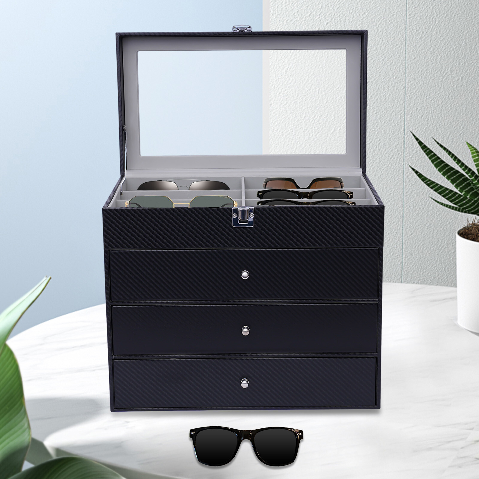24 Slots Glasses Storage Display Case Organizer Box For Sunglasses Eyeglass Gift