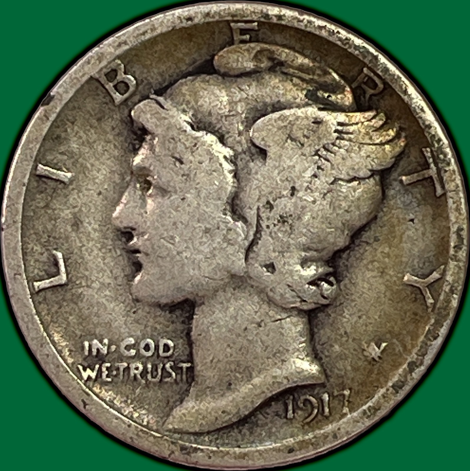 1917-S Mercury Dime Very Good VG Coin #44643