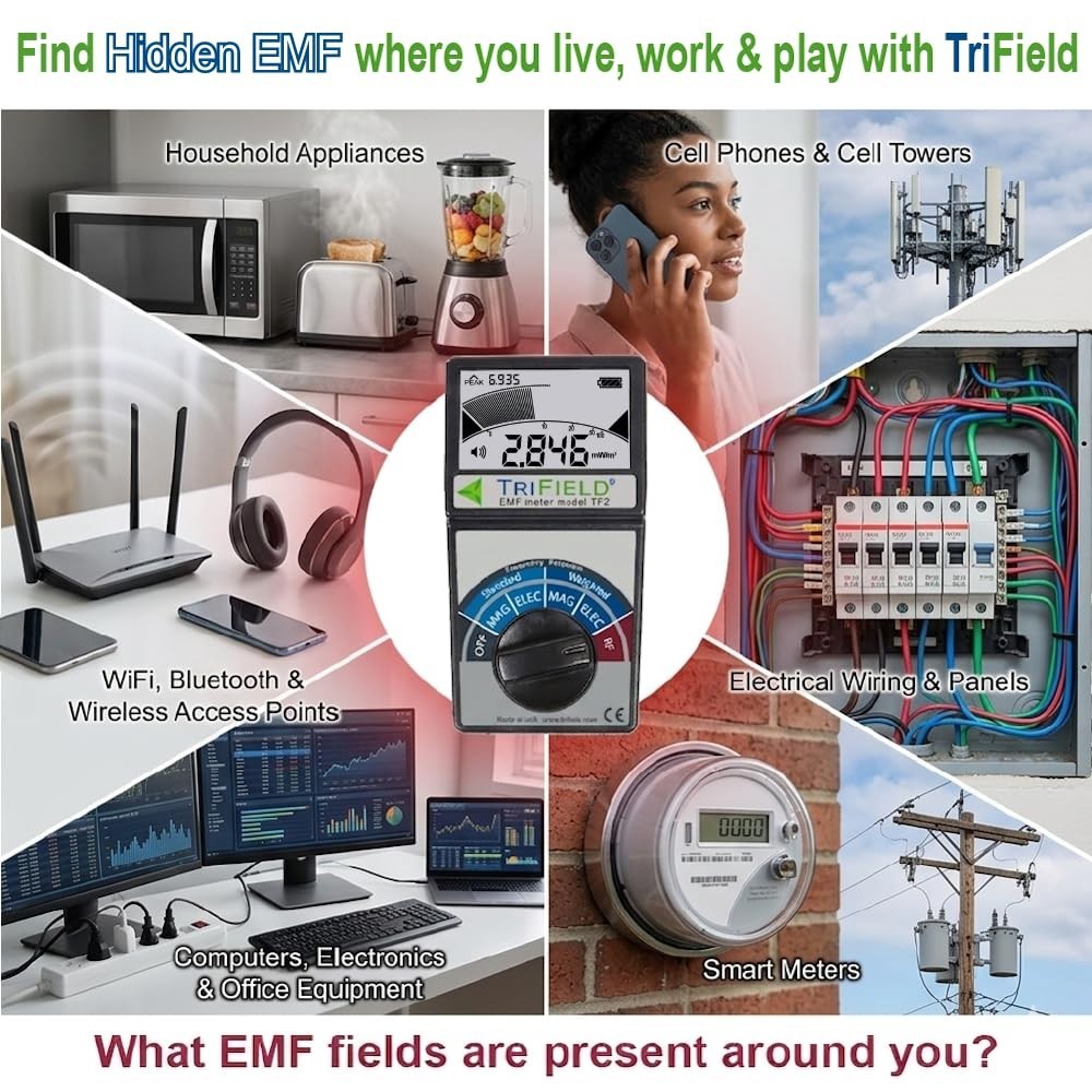 Portable EMF Detector - Magnetic, Electric, RF