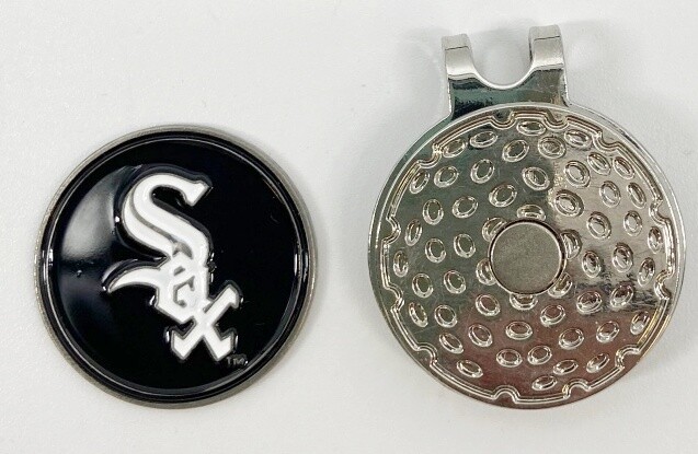 MLB Golf Hatclip Hat Cap Clip w/ Ballmark Silver Chicago white Sox