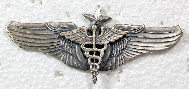 USAAF Senior Flight Surgeon Wings Badge Insignia Oxidized Pin Reproduction