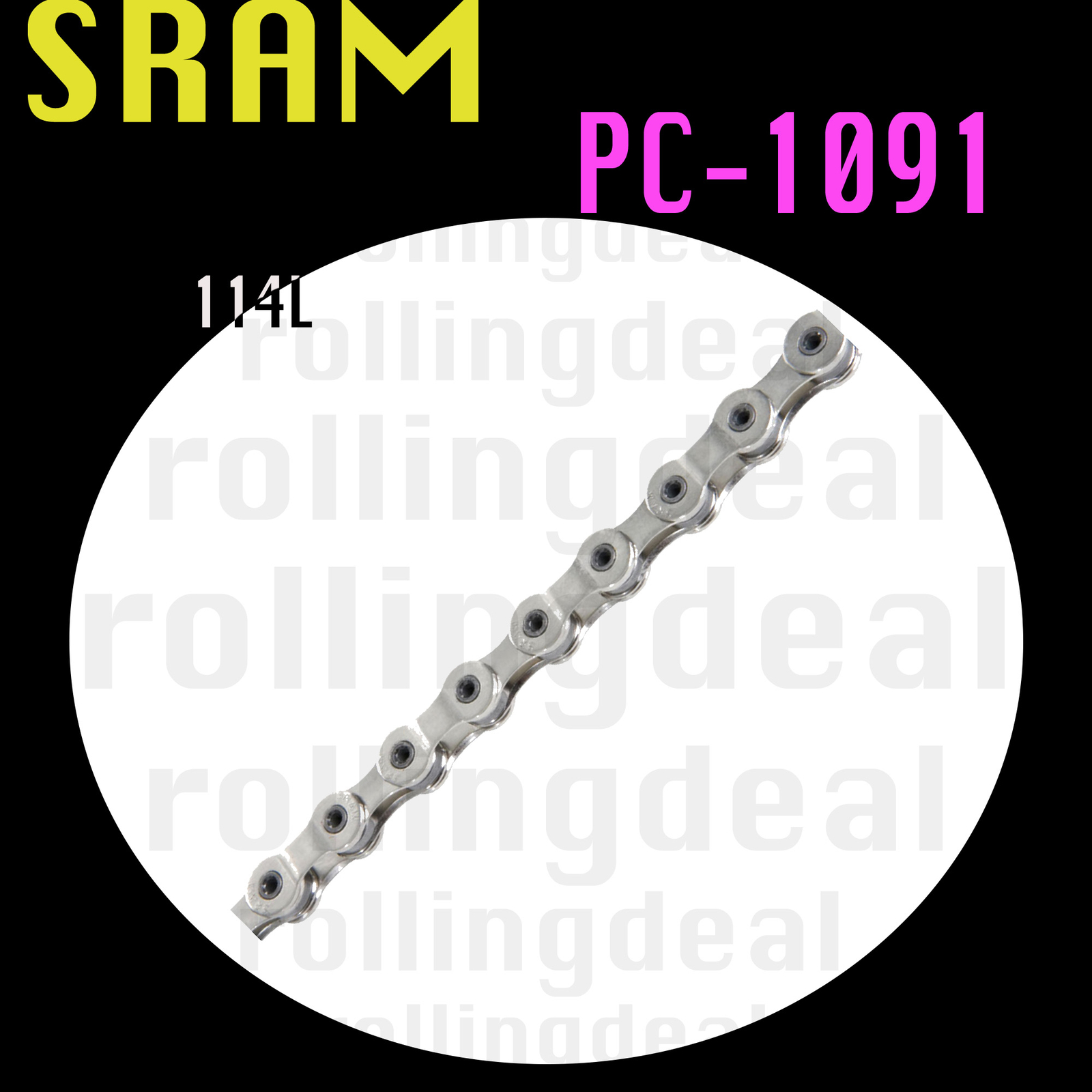 SRAM PC-1091 10 Speed 114 Link HollowPin Chain w/PowerLock NEW