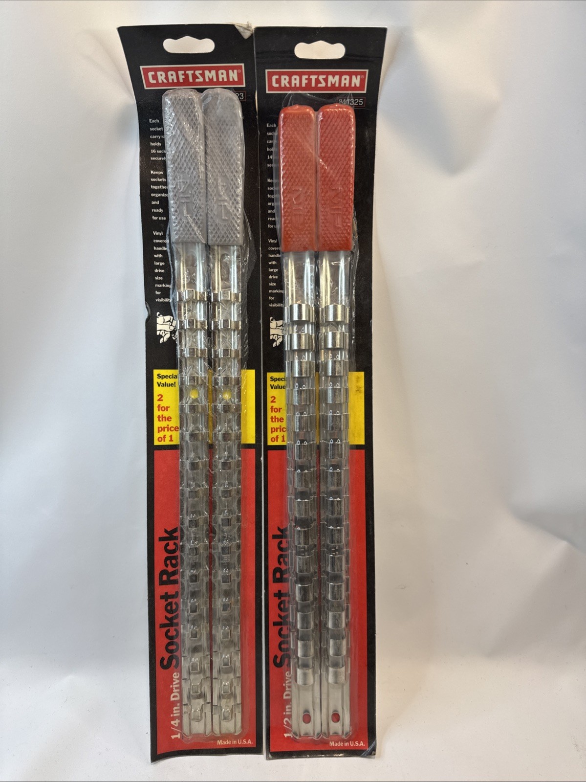 Sears Craftsman 1/4"  1/2" Drive Socket Rack Rails 41323 41325 USA Vintage Tools