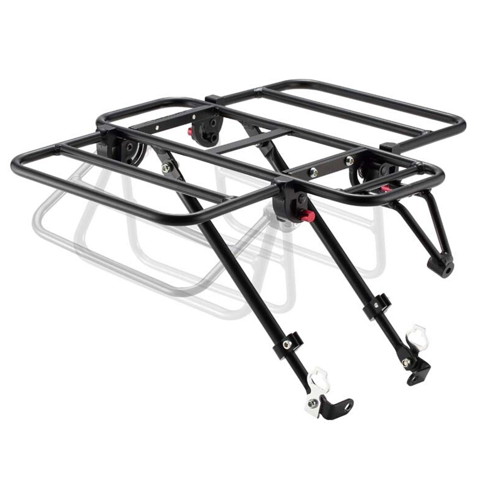 Expandable Bike Front Rack – Wide Pizza Rack Flatbed Platform with Foldable W...