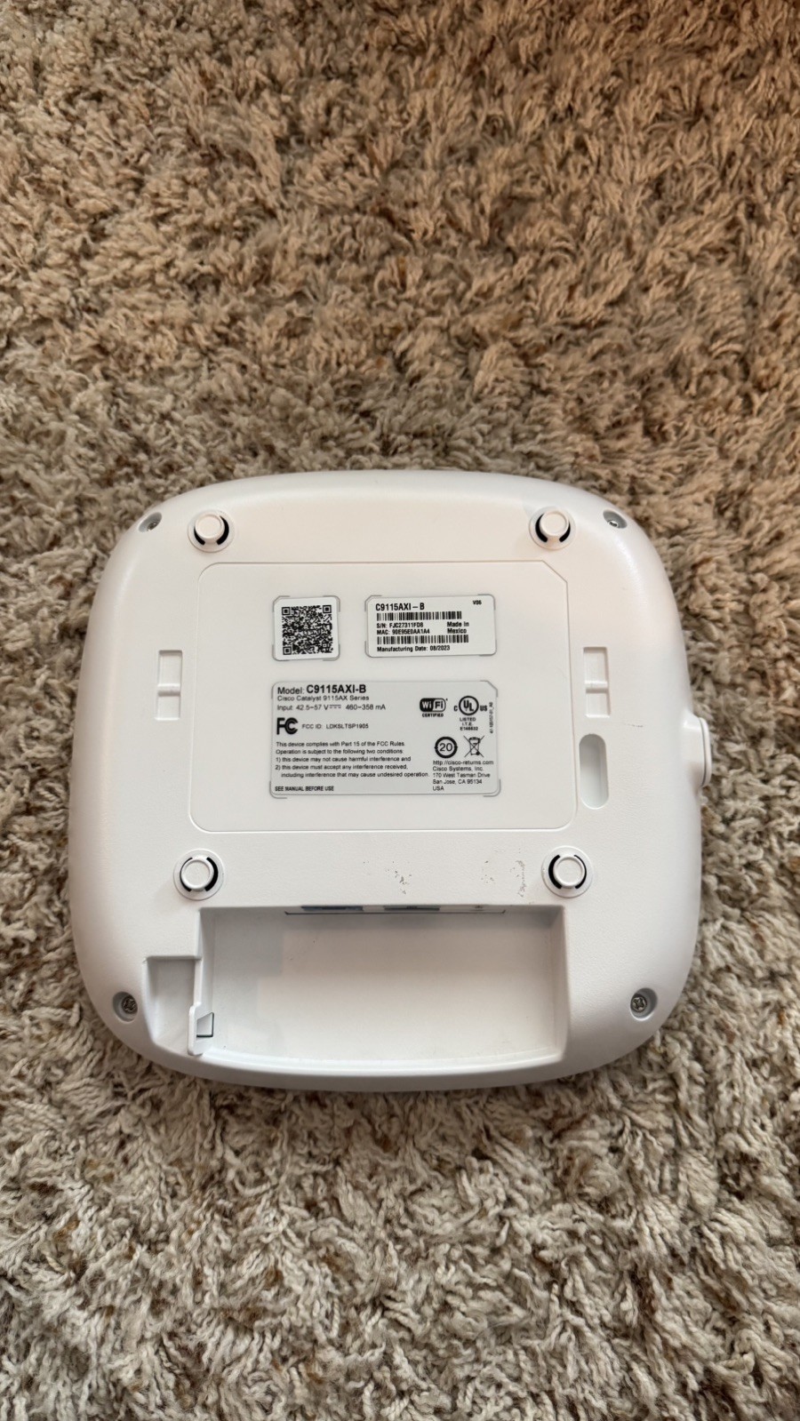 Cisco C9115AXI-B Catalyst Wi-Fi 6 Access Point - Includes Mount Bracket