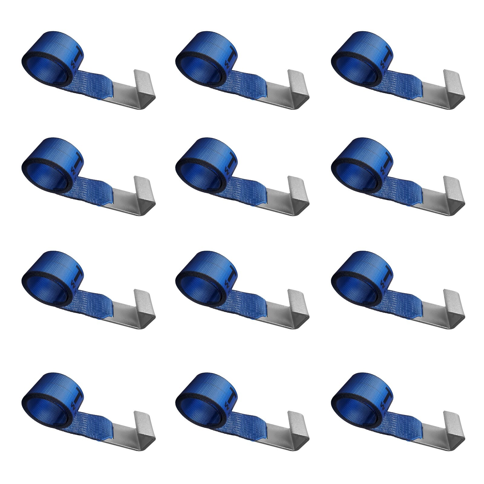 USA 12 Pack 4" x 5' Roll Off Container Winch Strap w/ Flat Hook 5400 LBS BLUE