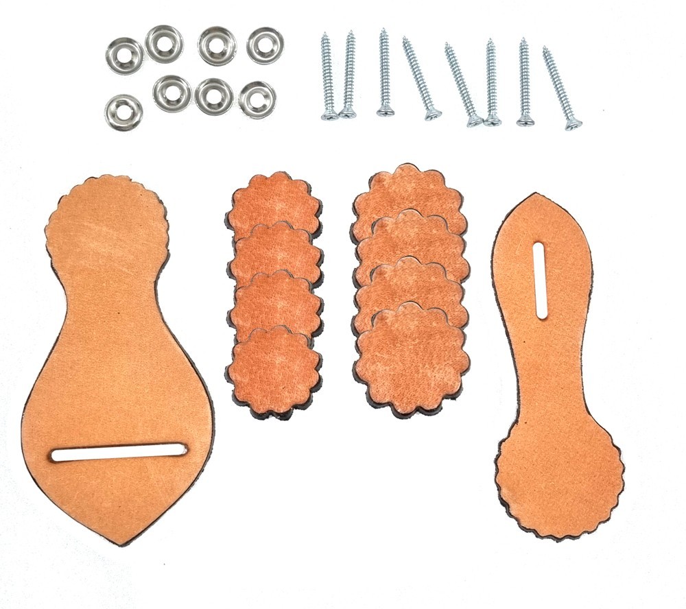 Repair Kit Leather Strap Holders and Conchos Genuine Leather Set Free Ship
