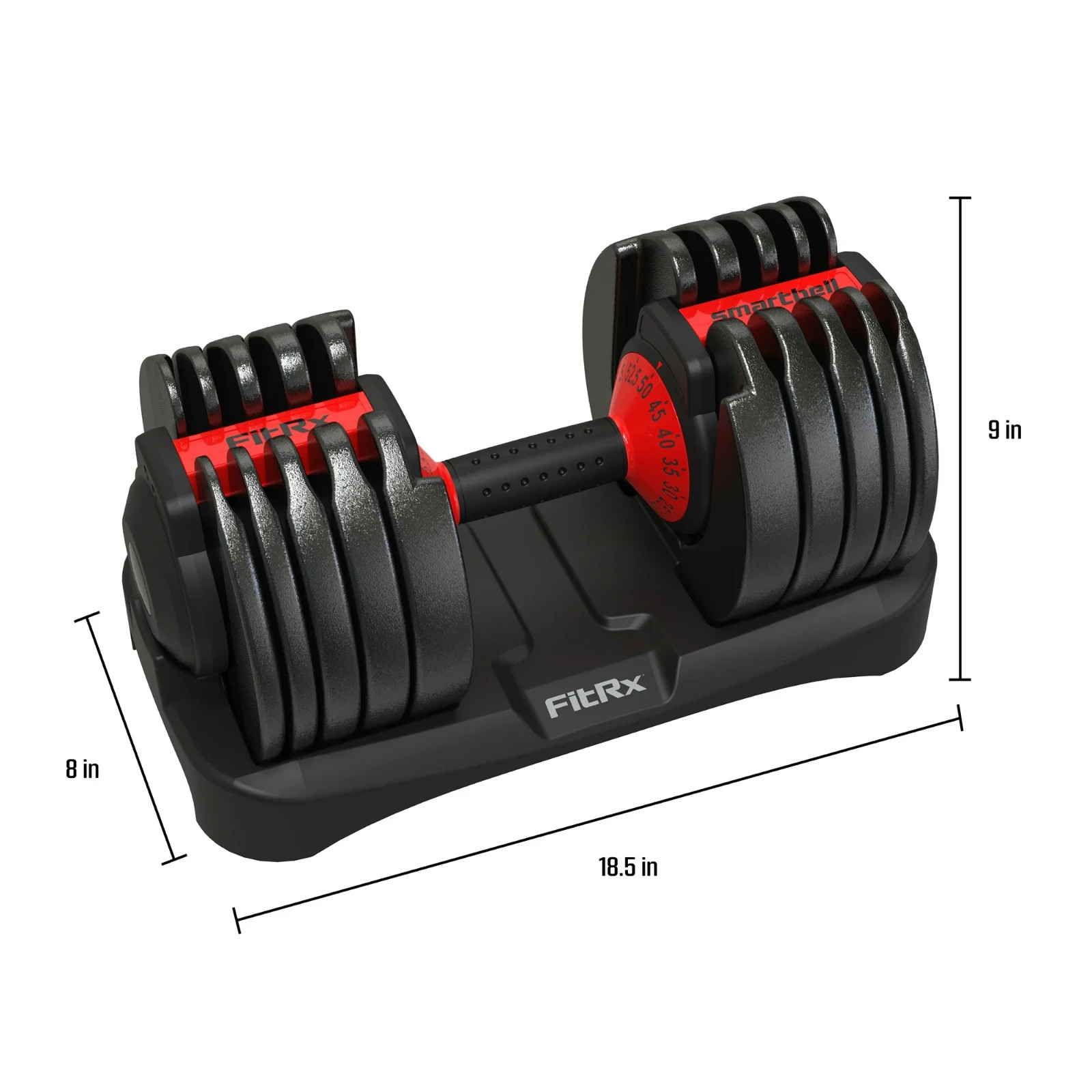 FitRx SmartBell Adjustable Dumbbell, 5-52.5 lbs