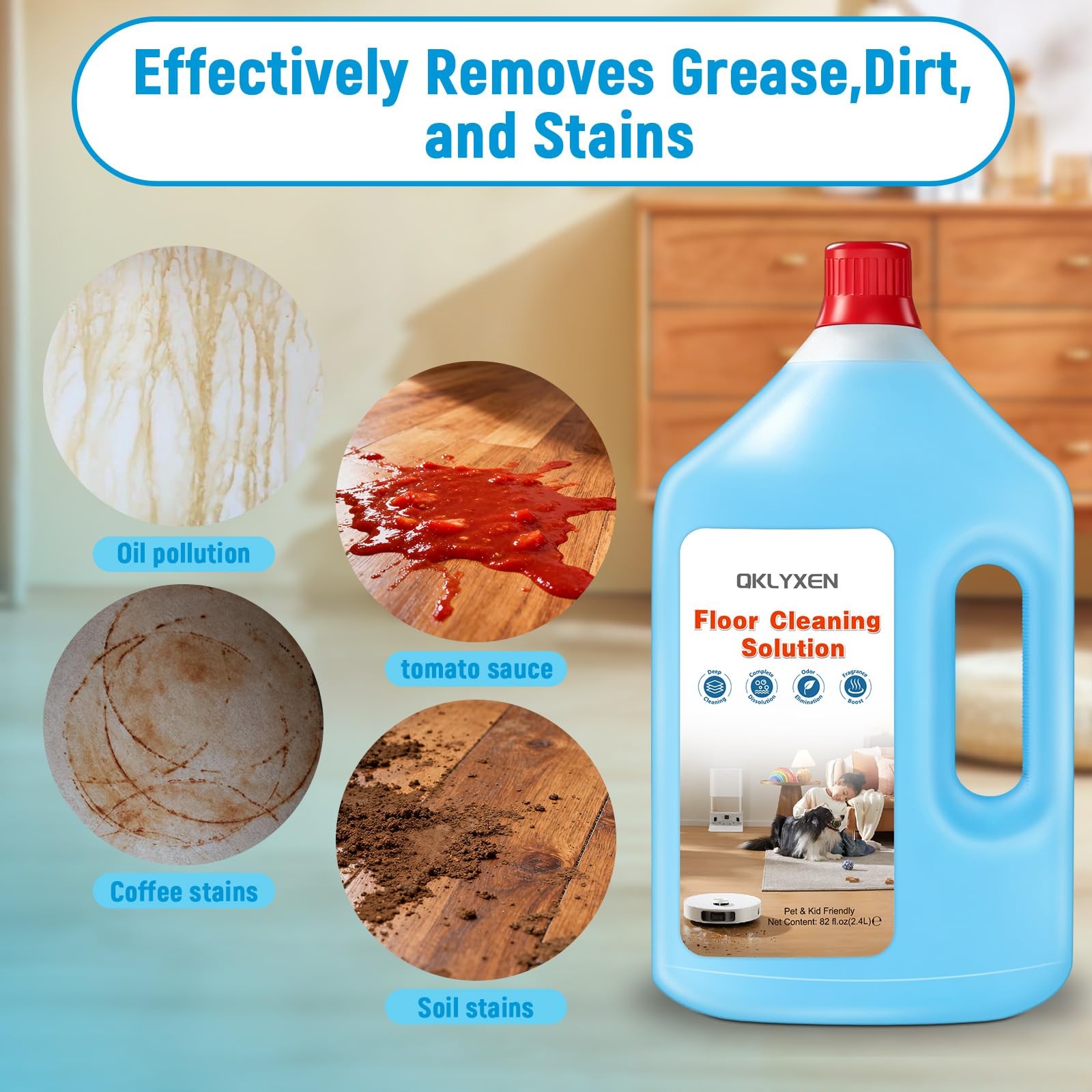 Floor Cleaning Solution with Roborock – 82 fl oz Original Floor Cleaner Refil...