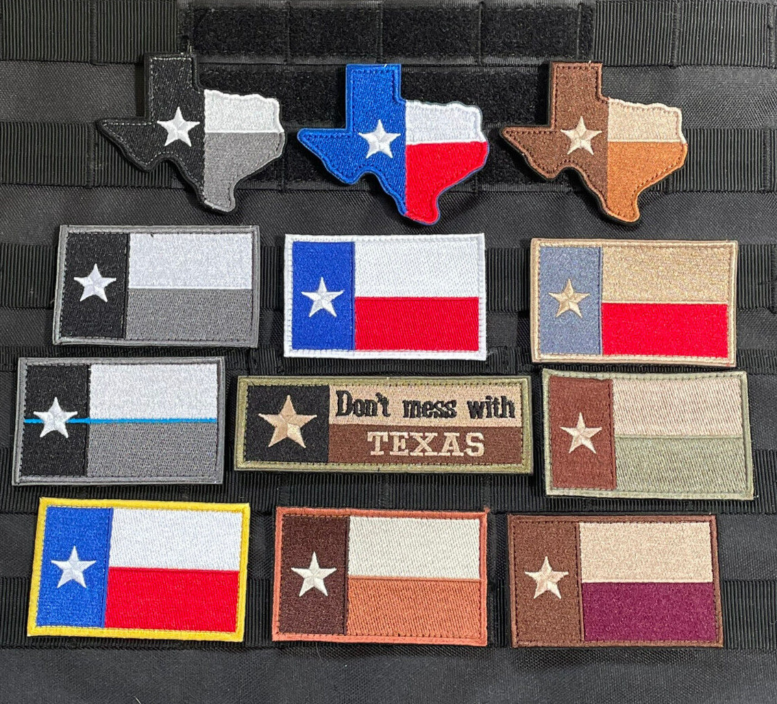 Teax Flag Patch Tactical Military Morale Hook Loop backed