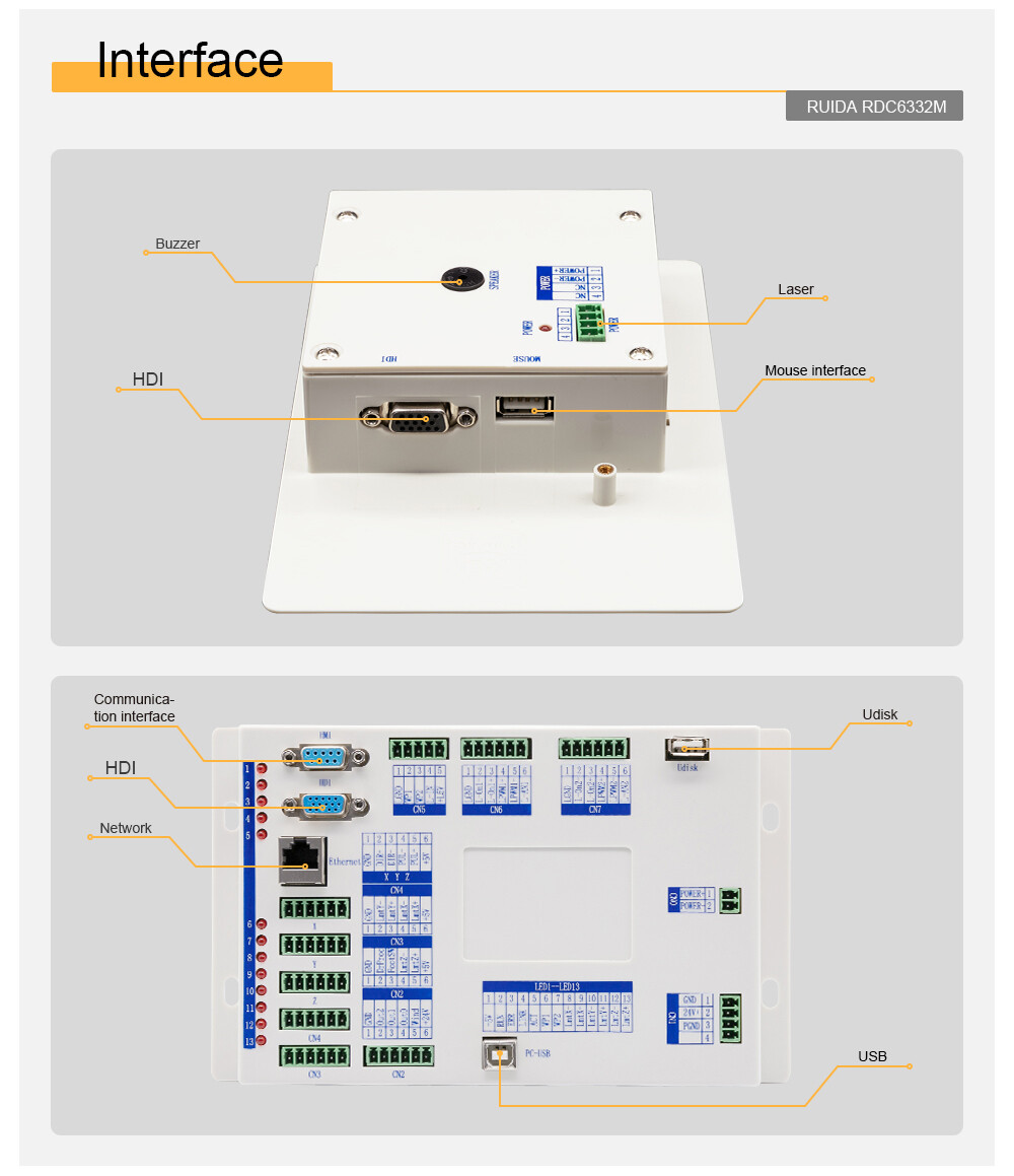 CO2 Laser Controller Ruida RDC6332M Card System for Engraving Cutting Machine