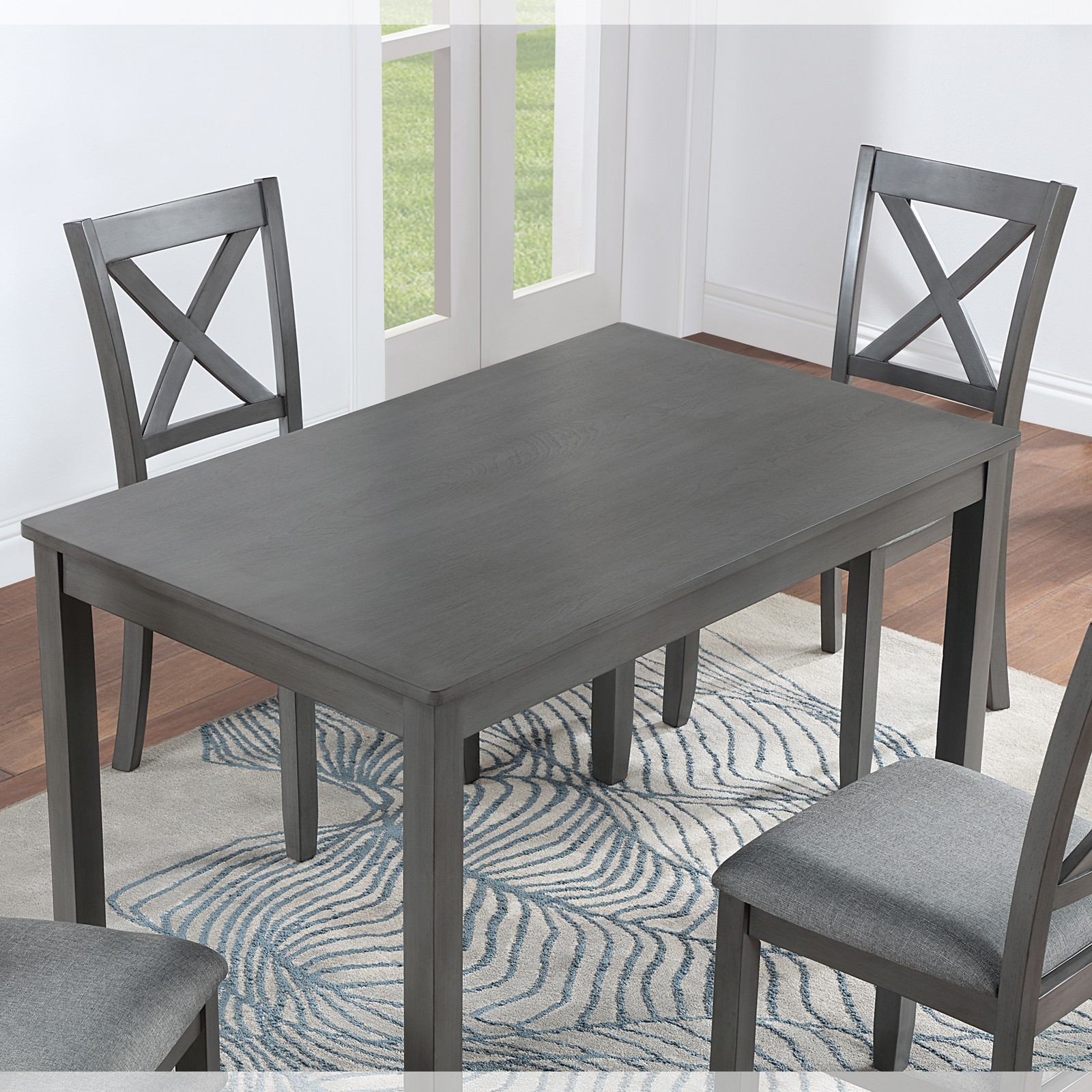 Wooden Dining Rectangular Table, Kitchen Table for Small Space, 4 Person Dinin