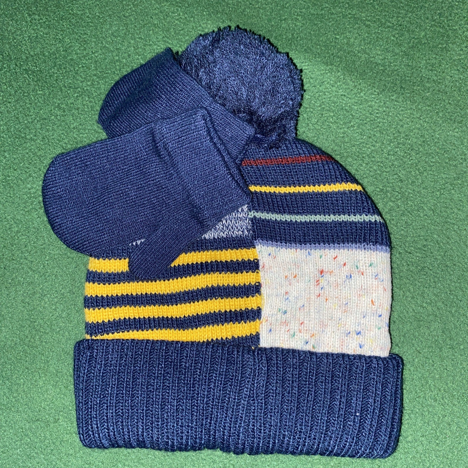 Wonder Nation Boy’s Knit Patch Hats & Mitten One Size New