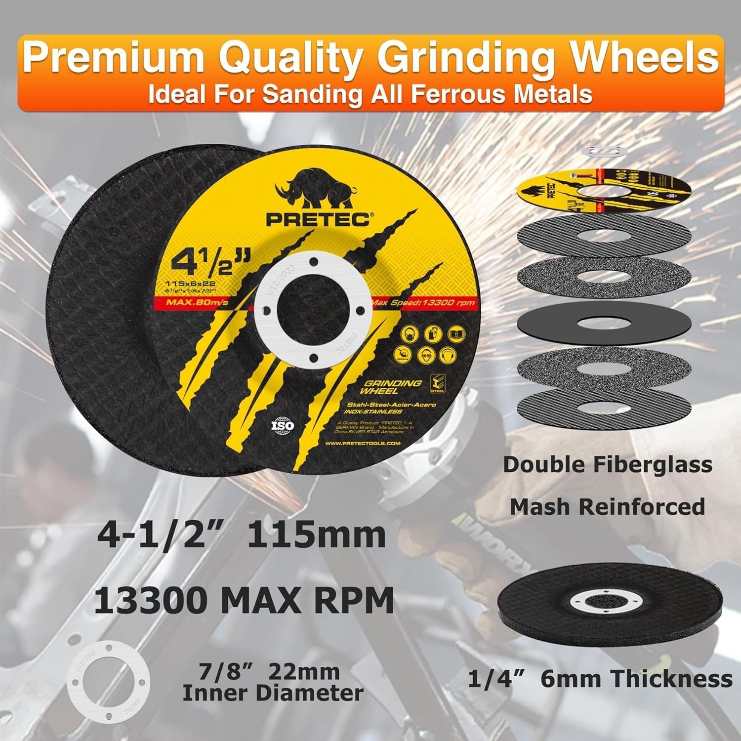 Multi-Functional 26 Pack 4.5" Angle Grinder Disc Set, Ideal for Metal & Wood