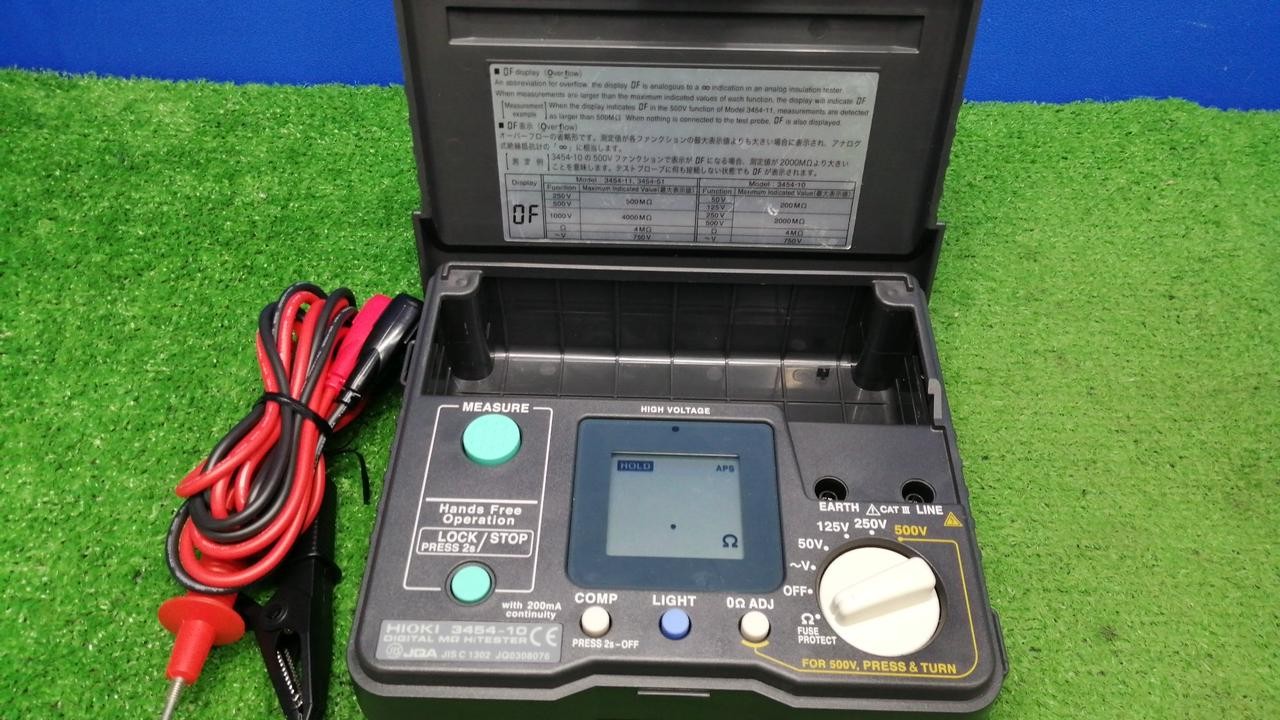 HIOKI 3454-10 High Tester 4-Range Insulation Resistance Meter 200mA Continuity