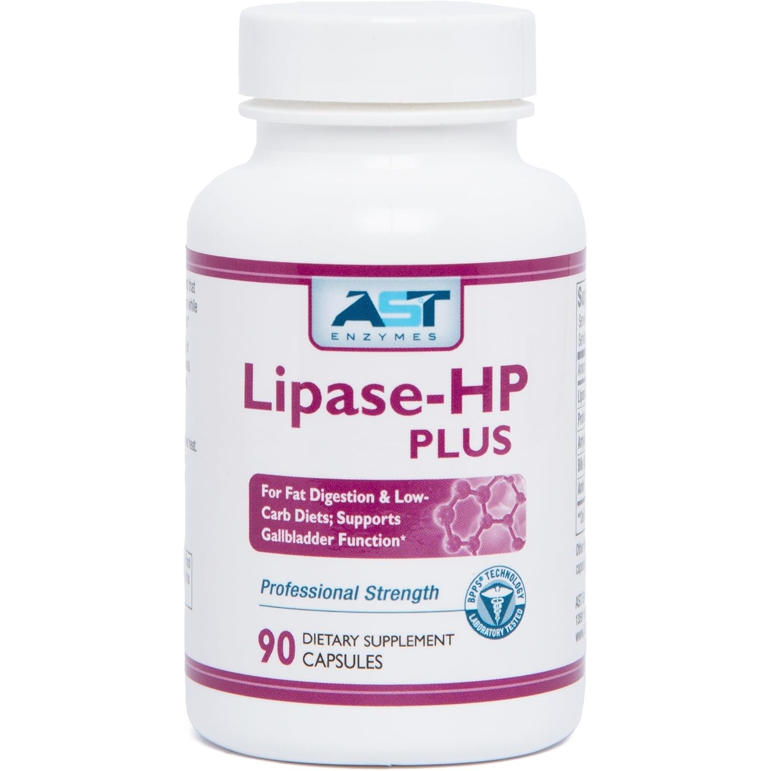 AST Enzymes Lipase-HP Plus,Fat Digestion,Gallbladder Support,90VegCaps