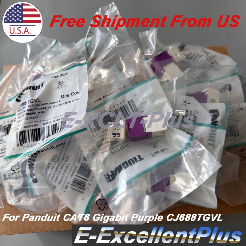 Box of 50PCS Mini-Com CAT6 TX6-Plus Jack Module For Panduit Giga TX CJ688TGVL US