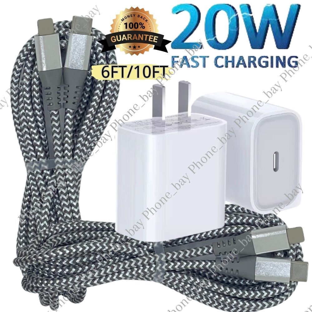 Ungrade 20W Super Fast Charger Type C 6/10FT For iPhone 14 13 12 11Pro Max X XR