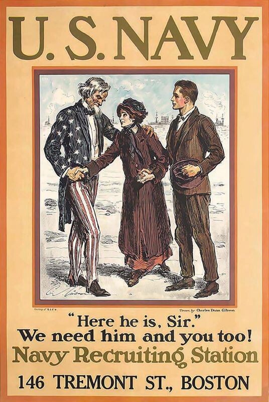World War One Army Boston Recruitment NEW Sign 24"x36" USA STEEL XL Size 9 lbs