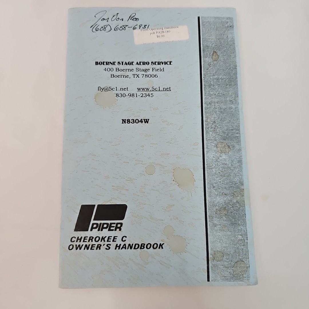 Piper Cherokee C,  PA-28-150/160/180 Owner's Handbook Manual