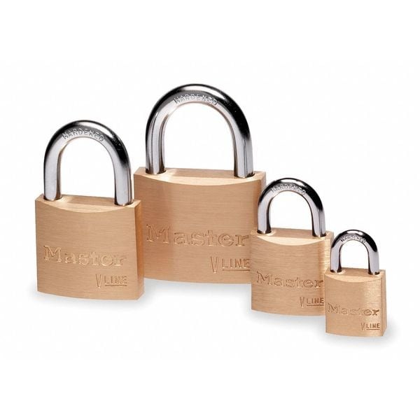 Master Lock 4120Ka Padlock, Keyed Alike, Standard Shackle, Rectangular Brass